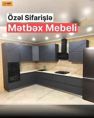 Özəl sifarişlə hazırlanmış mətbəx mebeli - L formalı dizayn at lalafo.az Özəl sifarişlə hazırlanmış mətbəx mebeli - L formalı dizayn