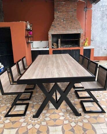 Yeni, Dördbucaq masa, 8 stul, Açılmayan, Stullar ilə, Metal lalafo.az -da Yeni, Dördbucaq masa, 8 stul, Açılmayan, Stullar ilə, Metal