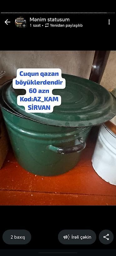 Qazan, rəng - Yaşıl, Çuqun, 5-dən çox l lalafo.az -da Qazan, rəng - Yaşıl, Çuqun, 5-dən çox l