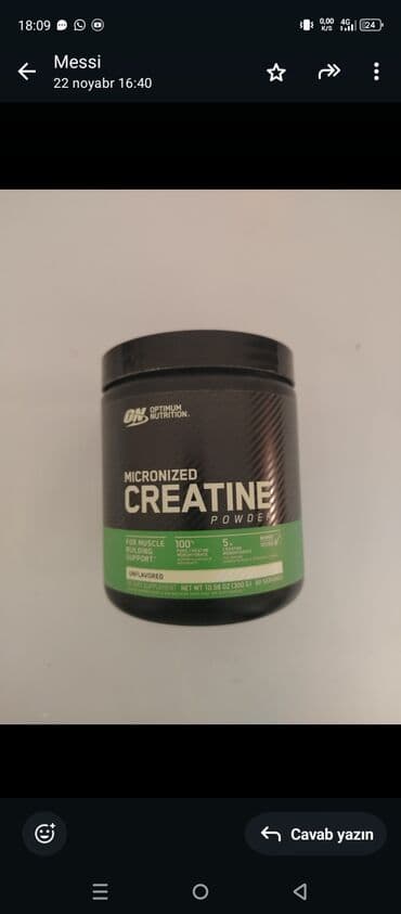 Kreatin Optimum Nutrition, Çəki: 201 - 500 g lalafo.az -da Kreatin Optimum Nutrition, Çəki: 201 - 500 g