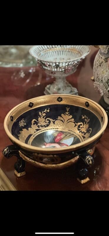 Barokko üslubunda dekorativ porselen qab - Material: yüksək lalafo.az -da Barokko üslubunda dekorativ porselen qab - Material: yüksək