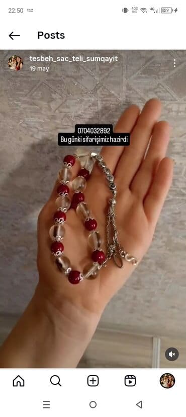 Məhsul: Saç teli ilə hazırlanan fərdi təsbeh Təsvir: - Şəffaf lalafo.az -da Məhsul: Saç teli ilə hazırlanan fərdi təsbeh Təsvir: - Şəffaf