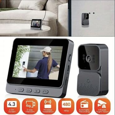 Domofon, gecə görüşlü, kameralı qapı zəngi (təhlükəsizlik üçün), iki lalafo.az -da Domofon, gecə görüşlü, kameralı qapı zəngi (təhlükəsizlik üçün), iki