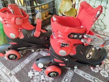 Шлемы: Uşaq dörd təkərli patinlər (quad skates) - Rəng: qırmızı-qara - at lalafo.az — 2 Шлемы: Uşaq dörd təkərli patinlər (quad skates) - Rəng: qırmızı-qara - — 2