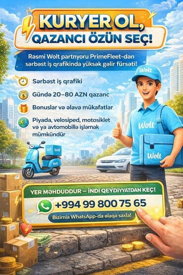 Сфера образования: Мото-курьер требуется, Ежедневно оплата, Без опыта at lalafo.az — 1 Сфера образования: Мото-курьер требуется, Ежедневно оплата, Без опыта — 1