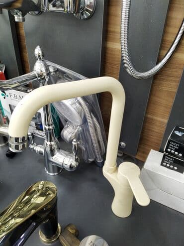 Mətbəx kranları: Mətbəx kranı – bej rəngli, L formalı, tək qollu qarışdırıcı - Müasir lalafo.az -da — 2 Mətbəx kranları: Mətbəx kranı – bej rəngli, L formalı, tək qollu qarışdırıcı - Müasir — 2