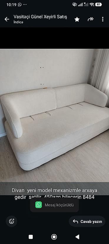 Divan yeni model mexanizmle arxaya gedir satilir 450azn bilecerin lalafo.az -da Divan yeni model mexanizmle arxaya gedir satilir 450azn bilecerin