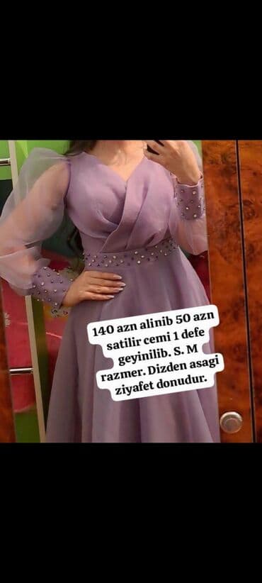 Lavanda rəngdə zərif ziyafət donu. Dizdən aşağı uzunluq, V-kəsimli üst lalafo.az -da Lavanda rəngdə zərif ziyafət donu. Dizdən aşağı uzunluq, V-kəsimli üst