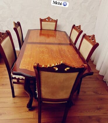 Qonaq otağı üçün, İşlənmiş, Açılan, Oval masa, 6 stul lalafo.az -da Qonaq otağı üçün, İşlənmiş, Açılan, Oval masa, 6 stul