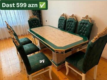 Qonaq otağı üçün, Açılmayan, Dördbucaq masa, 6 stul lalafo.az -da Qonaq otağı üçün, Açılmayan, Dördbucaq masa, 6 stul