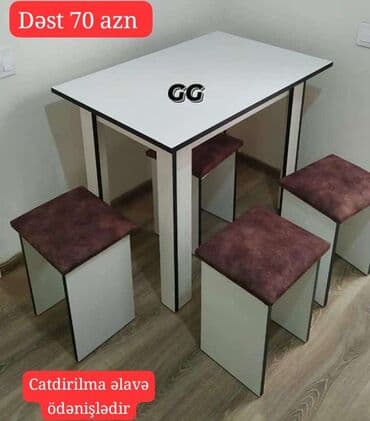Mətbəx üçün, Yeni, Açılmayan, Dördbucaq masa, 4 stul lalafo.az -da Mətbəx üçün, Yeni, Açılmayan, Dördbucaq masa, 4 stul