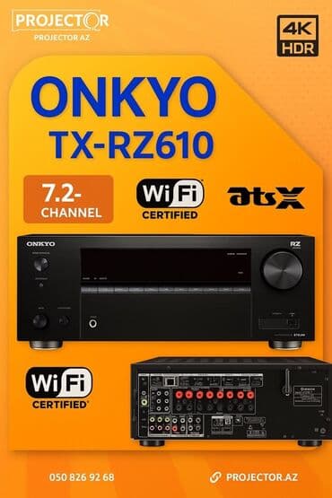 Audio/video resiverlər və tavan akustik sistemi 1) Onkyo TX-RZ610 - lalafo.az -da Audio/video resiverlər və tavan akustik sistemi 1) Onkyo TX-RZ610 -