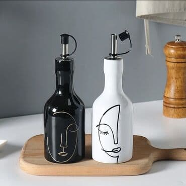 Abstrakt dizaynlı yağ/sous butulkası - Material: keramik gövdə lalafo.az -da Abstrakt dizaynlı yağ/sous butulkası - Material: keramik gövdə