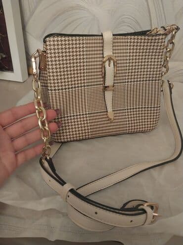 Zərif qadın çantası – qəhvəyi-bej “houndstooth” (it dişi) naxışlı lalafo.az -da Zərif qadın çantası – qəhvəyi-bej “houndstooth” (it dişi) naxışlı