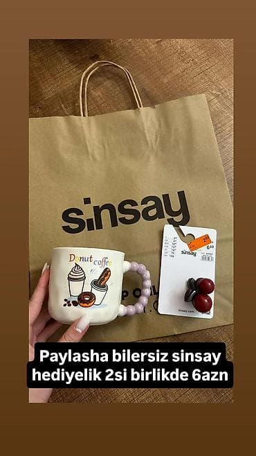 Sinsay hədiyyəlik set: - Donut Coffee dizaynlı keramik fincan at lalafo.az Sinsay hədiyyəlik set: - Donut Coffee dizaynlı keramik fincan