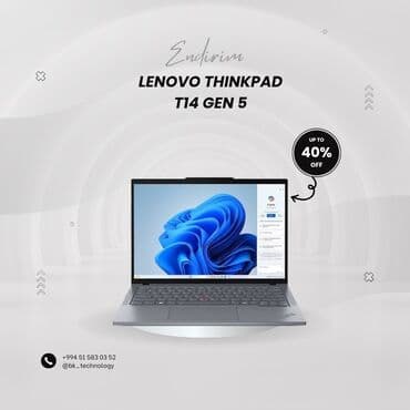 BK Technology: Yeni Lenovo ThinkPad, 14 ", Intel Core i7, 512 GB, Ünvandan götürmə, Ödənişli çatdırılma, Rayonlara çatdırılma lalafo.az -da BK Technology: Yeni Lenovo ThinkPad, 14 ", Intel Core i7, 512 GB, Ünvandan götürmə, Ödənişli çatdırılma, Rayonlara çatdırılma