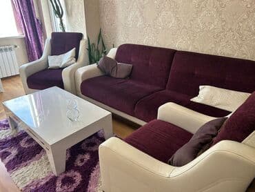 İşlənmiş, Divan, Jurnal masası, 2 kreslo, Açılan lalafo.az -da İşlənmiş, Divan, Jurnal masası, 2 kreslo, Açılan