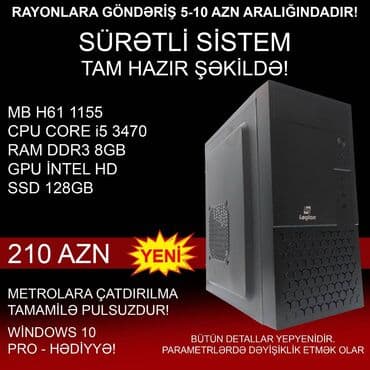 Ofis üçün Kompüterlər "Legion DDR3 H61 1155 Core i5 3470” ⭐Tək Sistem lalafo.az -da Ofis üçün Kompüterlər "Legion DDR3 H61 1155 Core i5 3470” ⭐Tək Sistem