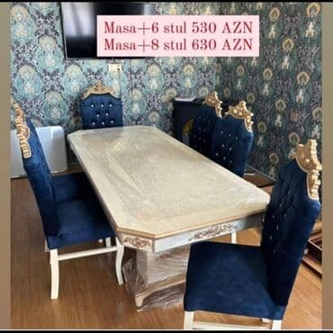 Qonaq otağı üçün, Yeni, Açılmayan, Dördbucaq masa, 6 stul lalafo.az -da Qonaq otağı üçün, Yeni, Açılmayan, Dördbucaq masa, 6 stul