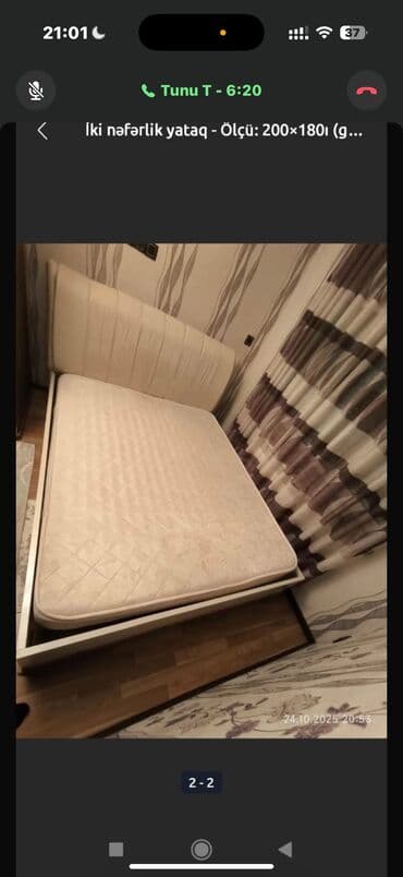 İkinəfərlik çarpayı, Siyirməsiz lalafo.az -da İkinəfərlik çarpayı, Siyirməsiz