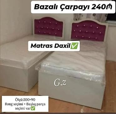 Bazalı çarpayı – 240₼ • Ölçü: 200×90 • Matras daxildir • Rəng lalafo.az -da Bazalı çarpayı – 240₼ • Ölçü: 200×90 • Matras daxildir • Rəng