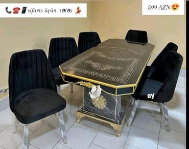 Qonaq otağı üçün, Yeni, Dördbucaq masa, 6 stul lalafo.az -da Qonaq otağı üçün, Yeni, Dördbucaq masa, 6 stul