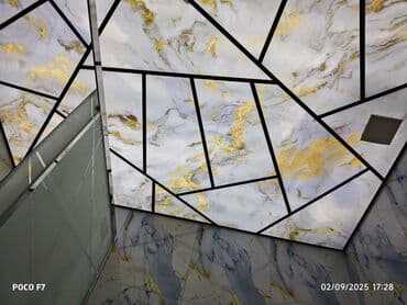 Натяжные потолки: LED işıqlı dekorativ tavan panelləri – mərmər teksturalı və geometrik at lalafo.az — 4 Натяжные потолки: LED işıqlı dekorativ tavan panelləri – mərmər teksturalı və geometrik — 4