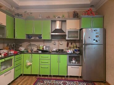 Mətbəx mebel dəsti və texnika - Üslub: müasir, parlaq yaşıl və krem lalafo.az -da Mətbəx mebel dəsti və texnika - Üslub: müasir, parlaq yaşıl və krem