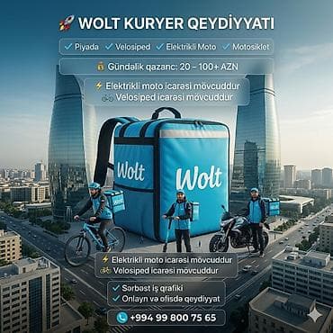 Moto-kuryer tələb olunur, Gündəlik ödəniş, Təcrübəsiz lalafo.az -da Moto-kuryer tələb olunur, Gündəlik ödəniş, Təcrübəsiz