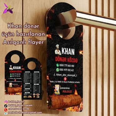 Asılqanlı flayer dizayn və çap xidməti – Khan dönər üçün nümunə - lalafo.az -da Asılqanlı flayer dizayn və çap xidməti – Khan dönər üçün nümunə -