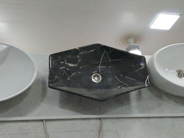 Mərmər naxışlı qara dizayn lavabosu - Material: keramik, parlaq səth lalafo.az -da Mərmər naxışlı qara dizayn lavabosu - Material: keramik, parlaq səth