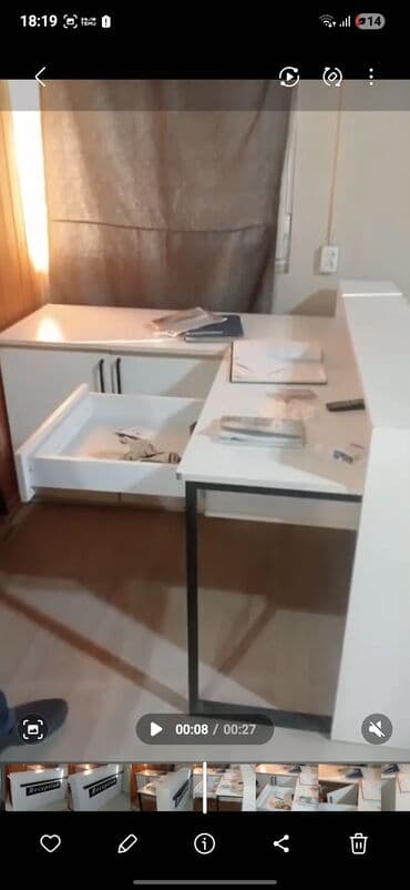 Sifarişlə ofis divanları: Resepsiyon masası və işçi bölməsi - Rəng: ağ, ön paneldə “Reception” lalafo.az -da — 2 Sifarişlə ofis divanları: Resepsiyon masası və işçi bölməsi - Rəng: ağ, ön paneldə “Reception” — 2