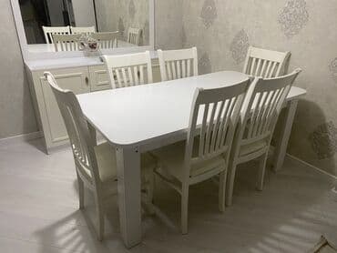 Qonaq otağı üçün, İşlənmiş, Kvadrat masa, 6 stul lalafo.az -da Qonaq otağı üçün, İşlənmiş, Kvadrat masa, 6 stul