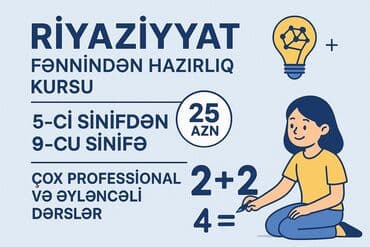 Repetitor, Riyaziyyat, Azərbaycan dili, Abituriyent hazırlığı, İmtahanlara hazırlıq lalafo.az -da Repetitor, Riyaziyyat, Azərbaycan dili, Abituriyent hazırlığı, İmtahanlara hazırlıq