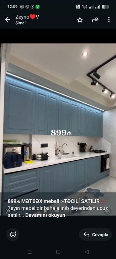 *899₼ MƏTBƏX mebeli :-TƏCİLİ SATILIR*‼️ 7ayın mebelidir baha alınıb lalafo.az -da *899₼ MƏTBƏX mebeli :-TƏCİLİ SATILIR*‼️ 7ayın mebelidir baha alınıb