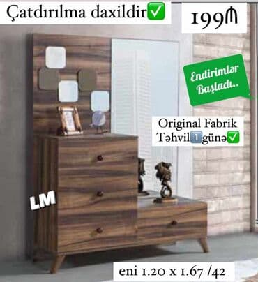 Трюмо на заказ: С выдвижными ящиками, С полками, Ламинат гладкий, Турция, С гарантией, Нет кредита, Бесплатная доставка, Бесплатная установка at lalafo.az — 1 Трюмо на заказ: С выдвижными ящиками, С полками, Ламинат гладкий, Турция, С гарантией, Нет кредита, Бесплатная доставка, Бесплатная установка — 1