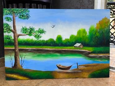 Yağlı boya ile tablo, taxta üzerinde düzəldişmiş ketan tablo üzərində lalafo.az -da Yağlı boya ile tablo, taxta üzerinde düzəldişmiş ketan tablo üzərində