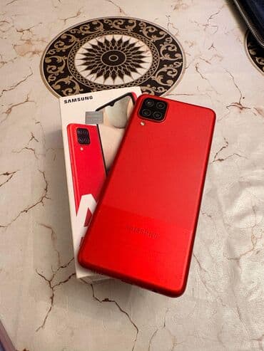Samsung Galaxy A12, 32 GB, rəng - Qırmızı, Sensor, Barmaq izi, İki sim kartlı lalafo.az -da Samsung Galaxy A12, 32 GB, rəng - Qırmızı, Sensor, Barmaq izi, İki sim kartlı