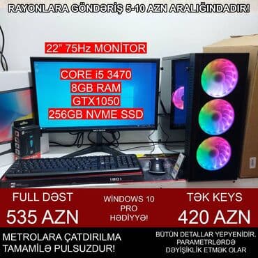 Oyun üçün Kompüter "RGB Gaming Core i5 3470 GTX1050 2GB 256GB NVME” lalafo.az -da Oyun üçün Kompüter "RGB Gaming Core i5 3470 GTX1050 2GB 256GB NVME”