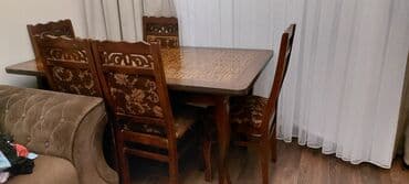Qonaq otağı üçün, İşlənmiş, Açılan, Dördbucaq masa, 6 stul lalafo.az -da Qonaq otağı üçün, İşlənmiş, Açılan, Dördbucaq masa, 6 stul