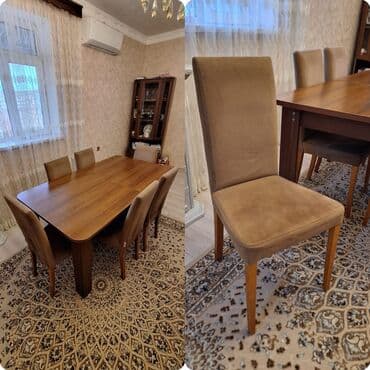 Qonaq otağı üçün, İşlənmiş, Açılan, Kvadrat masa, 6 stul lalafo.az -da Qonaq otağı üçün, İşlənmiş, Açılan, Kvadrat masa, 6 stul