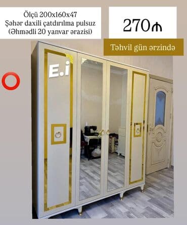 Yeni, Açılan, 4 qapılı Qarderob, paltar dolabı lalafo.az -da Yeni, Açılan, 4 qapılı Qarderob, paltar dolabı