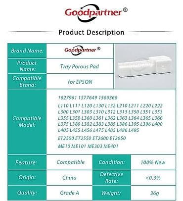Epson modelleri ucun pampers. Epson üçün bu modellərə uyğundur: L110 lalafo.az -da — 2 Epson modelleri ucun pampers. Epson üçün bu modellərə uyğundur: L110 — 2