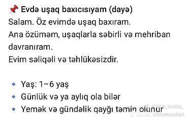 Evdə uşaq baxıcısı (dayə) xidməti – Öz evimdə uşaq baxımı təklif at lalafo.az Evdə uşaq baxıcısı (dayə) xidməti – Öz evimdə uşaq baxımı təklif