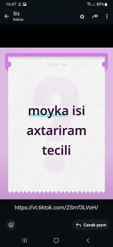 Avtoyuyucu, 30 yaş, 5 ildən artıq təcrübə, Tam iş günü lalafo.az -da Avtoyuyucu, 30 yaş, 5 ildən artıq təcrübə, Tam iş günü
