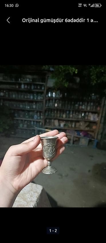 Rümkalar, rəng - Gümüşü, 6 ədədli dəst lalafo.az -da — 2 Rümkalar, rəng - Gümüşü, 6 ədədli dəst — 2