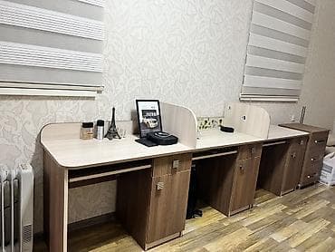 Ofis/iş otağı üçün 3 yerlik iş masası dəsti - Material: laminat/LDSP lalafo.az -da — 1 Ofis/iş otağı üçün 3 yerlik iş masası dəsti - Material: laminat/LDSP — 1