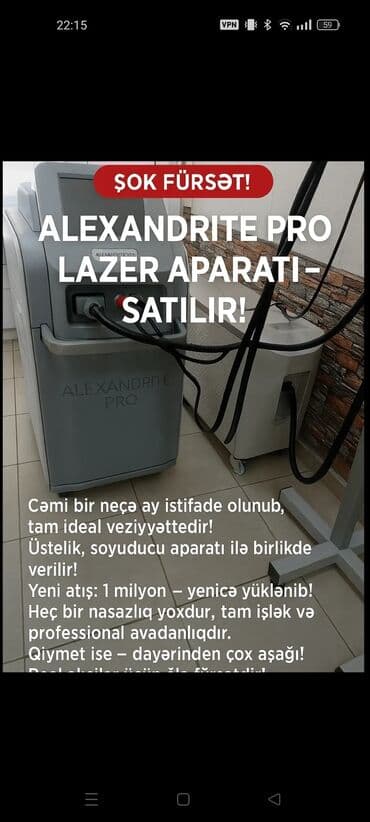 Epilyasiya üçün, Aleksandrit, Zəmanətlə lalafo.az -da Epilyasiya üçün, Aleksandrit, Zəmanətlə