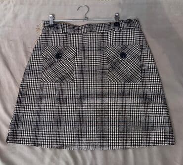 Qadın ətəyi – qara-ağ qlen çekli (plaid) dizayna malik, qalın toxumalı lalafo.az -da Qadın ətəyi – qara-ağ qlen çekli (plaid) dizayna malik, qalın toxumalı