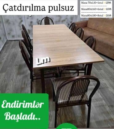 Bağ mətbəx və eyvanlarınız üçün çox əlverişli Masa dəstləri lalafo.az -da Bağ mətbəx və eyvanlarınız üçün çox əlverişli Masa dəstləri
